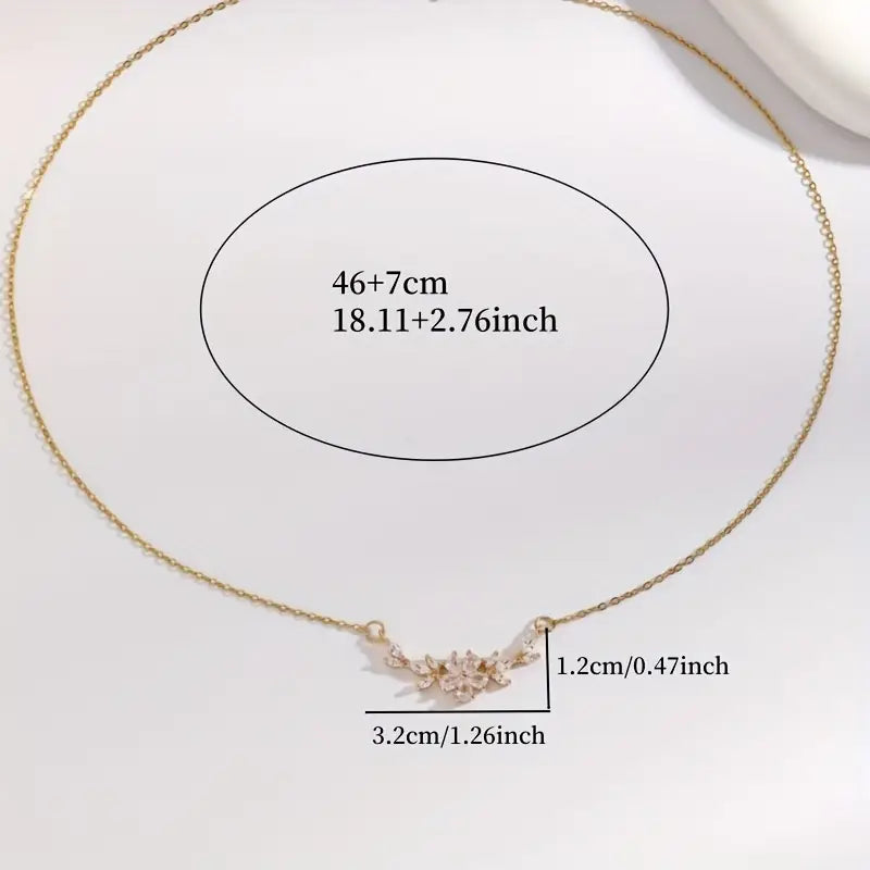 Floral Leaf Pendant Necklace