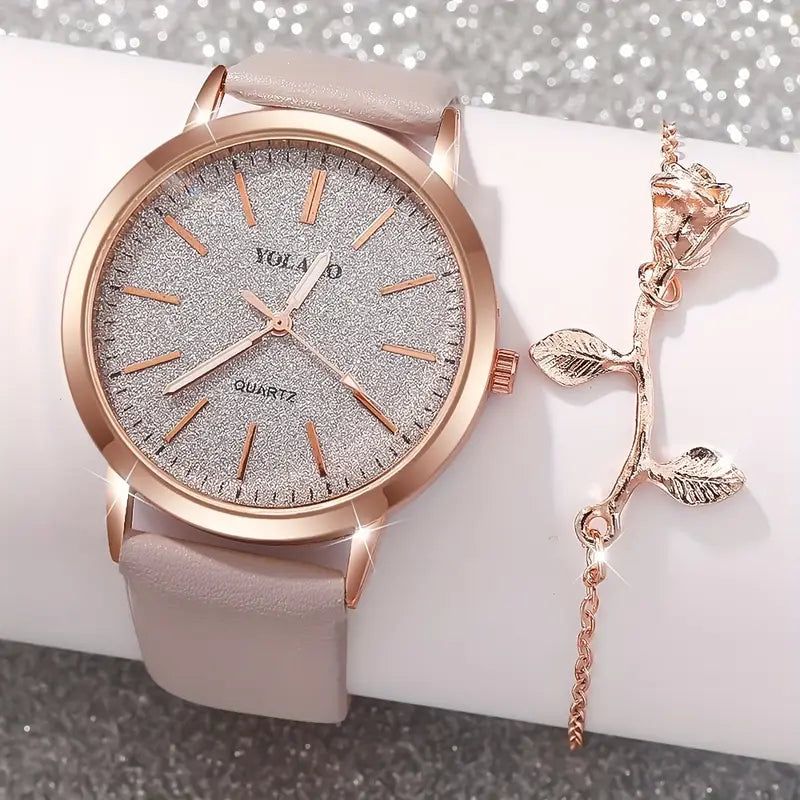 Quartz Watch / Flower Bracelet