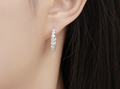 Rhodium Plated Open Hoop Earrings