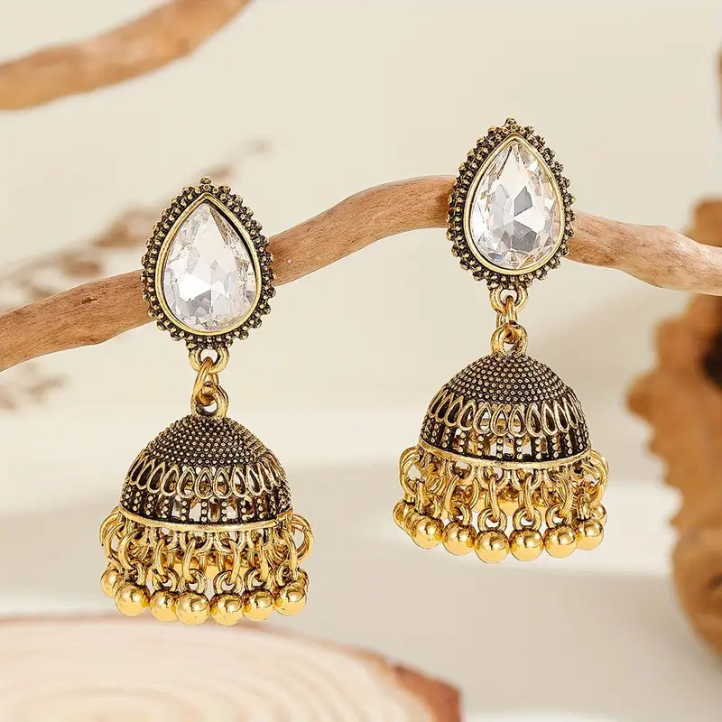 Glass Water Drop Jhumka