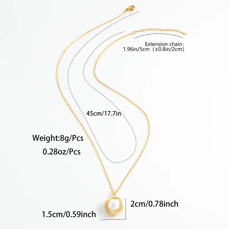 Synthetic Zirconia Pendant Necklace